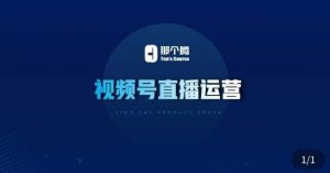 那个腾·视频号直播运营,视频号直播推流逻辑/流量渠道解析/直播起号攻略/直播实操技巧-52资源库