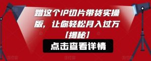 蹭这个IP切片带货实操版,让你轻松月入过万【揭秘】-52资源库