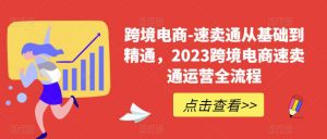 跨境电商-速卖通从基础到精通,2023跨境电商速卖通运营全流程-52资源库