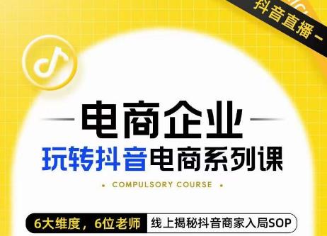 玺承·电商企业玩转抖音电商系列课，6大维度，6位老师，线上揭秘抖音商家入局SOP-52资源库