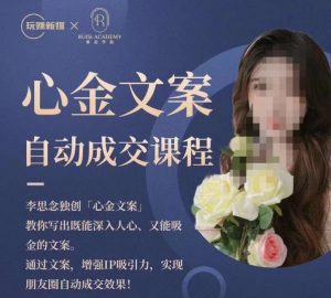 心金文案自动成交课程,教你写出既能深入人心又能吸金的文案,实现朋友圈自动成交效果-52资源库