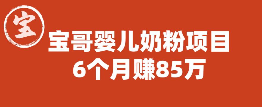 宝哥婴儿奶粉项目，6个月赚85w【图文非视频】【揭秘】-52资源库