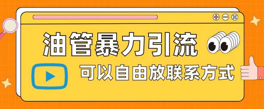 油管暴力引流，可以自由放联系方式【揭秘】-52资源库