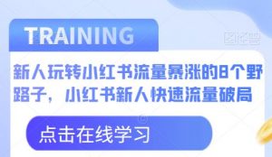 新人玩转小红书流量暴涨的8个野路子,小红书新人快速流量破局-52资源库