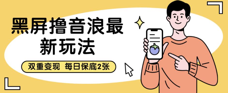 黑屏撸音浪最新玩法，双重变现，每日保底2张【揭秘】-52资源库