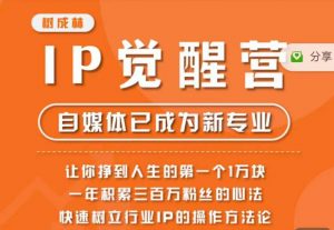 树成林·IP觉醒营,快速树立行业IP的操作方法论,让你赚到人生的第一个1万块-52资源库