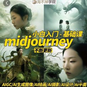 淘不掉学院·midjourney小白入门基础,AI摄影+AI设计+AI绘画-AIGC作图-52资源库