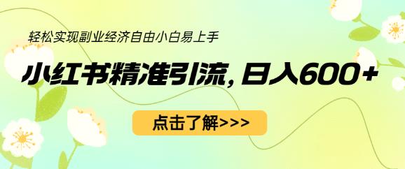 小红书精准引流，小白日入600+，轻松实现副业经济自由（教程+1153G资源）-52资源库