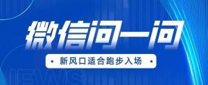全网首发微信问一问新风口变现项目(价值1999元)【揭秘】-52资源库