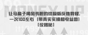 让马扁子闻风丧胆的终极版反撸教程,一次100左右(带真实实操和收益图)【仅揭秘】-52资源库