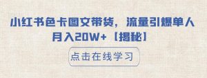 小红书色卡图文带货,流量引爆单人月入20W+【揭秘】-52资源库