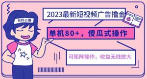 2023最新玩法短视频广告撸金,亲测单机收益80+,可矩阵,傻瓜式操作,小白可上手【揭秘】-52资源库