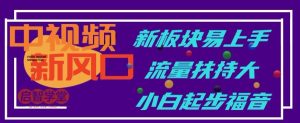 中视频新风口,新板块易上手,流量扶持大,小白起步福音【揭秘】-52资源库