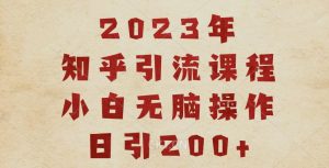 2023知乎引流课程,小白无脑操作日引200+【揭秘】-52资源库