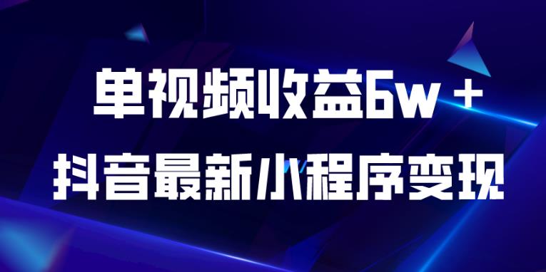 抖音最新小程序变现项目，单视频收益6w＋，小白可做【揭秘】-52资源库