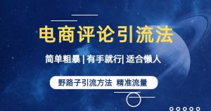 简单粗暴野路子引流-电商平台评论引流大法,适合懒人有手就行【揭秘】-52资源库