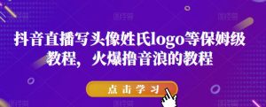 抖音直播写头像姓氏logo等保姆级教程,火爆撸音浪教程【揭秘】-52资源库