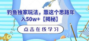 钓鱼独家玩法,靠这个思路年入50w+【揭秘】-52资源库