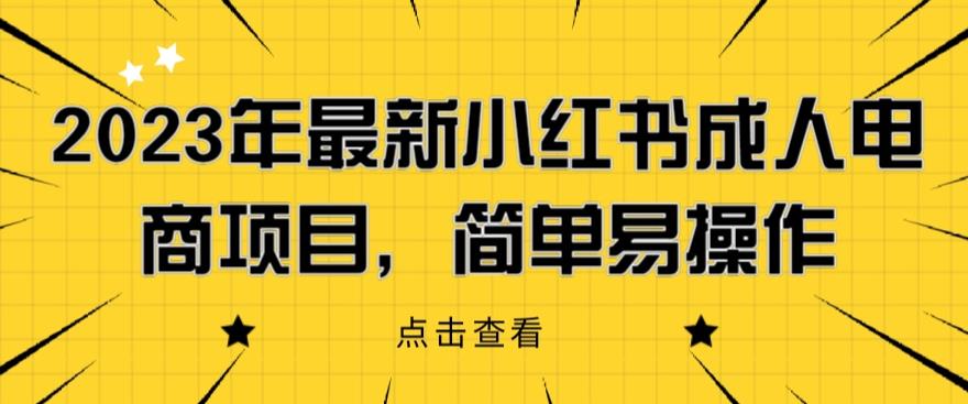2023年最新小红书成人电商项目，简单易操作【详细教程】【揭秘】-52资源库