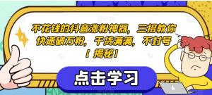不花钱的抖音涨粉神器,三招教你快速破万粉,干货满满,不封号【揭秘】-52资源库