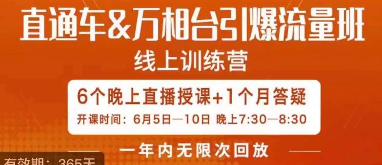 直通车&万相台引爆流量班，6天打通你开直通车·万相台的任督二脉-52资源库