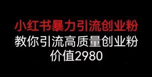 小红书暴力引流创业粉,教你引流高质量创业粉,价值2980【揭秘】-52资源库