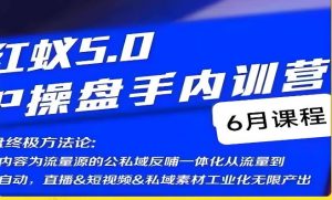 红蚁5.0IP操盘手内训营,IP操盘终极方法论-52资源库