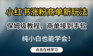 小红书涨粉商单新玩法,保姆级教程,商单接到手软,纯小白也能学会【揭秘】-52资源库