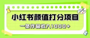 最新蓝海项目,小红书颜值打分项目,一条作品收入1000+【揭秘】-52资源库