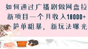 如何通过广播剧做网盘拉新项目一个月收入18000+,简单粗暴,新玩法曝光【揭秘】-52资源库