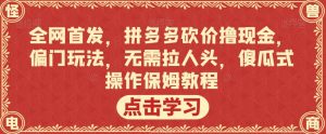 全网首发,拼多多砍价撸现金,偏门玩法,无需拉人头,傻瓜式操作保姆教程【揭秘】-52资源库