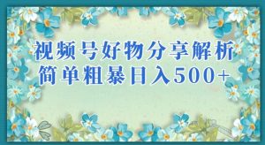 视频号好物分享解析,简单粗暴可以批量方大的项目【揭秘】-52资源库