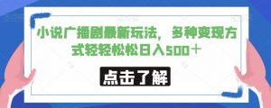 小说广播剧最新玩法,多种变现方式轻轻松松日入500+【揭秘】-52资源库
