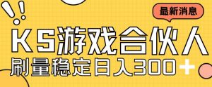 快手游戏合伙人新项目,新手小白也可日入300+,工作室可大量跑-52资源库