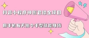 抖音小程序神图君撸金项目,用手机每天拍个手型挂载一下小程序就能赚钱【揭秘】-52资源库