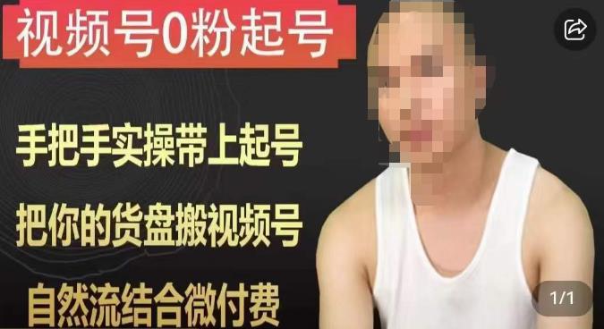 天诺老吴视频号0粉起号课程，手把手实操带上起号，把你的货盘搬视频号，自然流结合微付费-52资源库