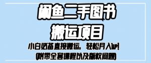 外面卖1980的闲鱼二手图书搬运项目,小白必备直接搬运,轻松月入1w+【揭秘】-52资源库