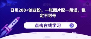 日引200+创业粉,一张图片配一段话,稳定不封号【揭秘】-52资源库