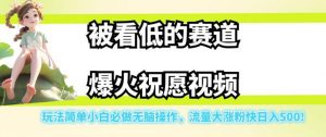 被看低的赛道爆火祝愿视频,玩法简单小白必做无脑操作,流量大涨粉快日入500-52资源库