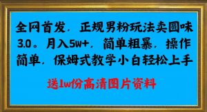 全网首发正规男粉玩法卖圆味3.0,月入5W+,简单粗暴,操作简单,保姆式教学,小白轻松上手-52资源库