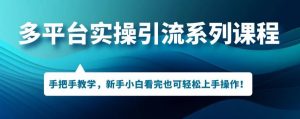 多平台引流实操系列课程,新手小白看完也可轻松上手进行引流操作-52资源库