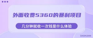 外面收费5360的暴利项目,几分钟就收一次钱是什么体验,附素材【揭秘】-52资源库