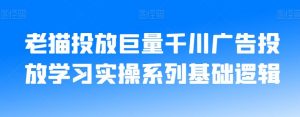 老猫投放巨量千川广告投放学习实操系列基础逻辑-52资源库