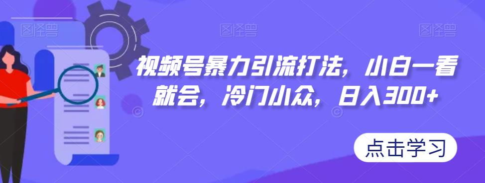 视频号暴力引流打法，小白一看就会，冷门小众，日入300+【揭秘】-52资源库