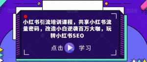 小红书引流培训课程,共享小红书流量密码,改造小白逆袭百万大咖,玩转小红书SEO-52资源库