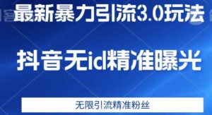 最新暴力引流3.0版本,抖音无id暴力引流各行业精准用户-52资源库