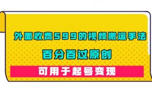 外面收费599的视频搬运手法,百分百过原创,可用起号变现【揭秘】-52资源库