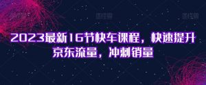 2023最新16节快车课程,快速提升京东流量,冲刺销量-52资源库