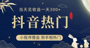 抖音最新小程序撸金,测手相上热门,当天见收益一小时变现300+【揭秘】-52资源库