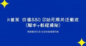 K首发价值880 B站无限关注截流精准引流(脚本+教程揭秘)-52资源库